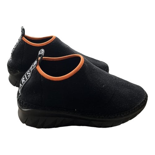 Pre-owned Kenzo Cloth Trainers In Black