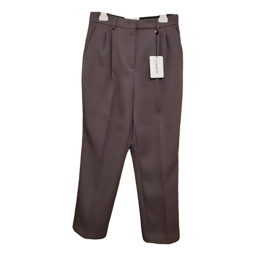 Pre-owned Lanvin Wool Carot Pants In Brown