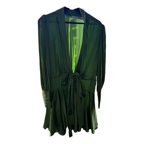 Pre-owned Zimmermann Silk Mini Dress In Green