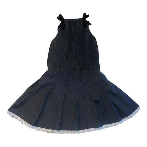 Pre-owned Shushu-tong Wool Mini Dress In Grey