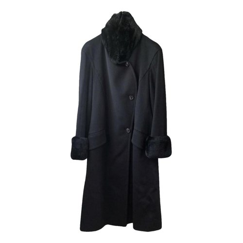 Pre-owned Luciano Barbera Wool Coat In Black