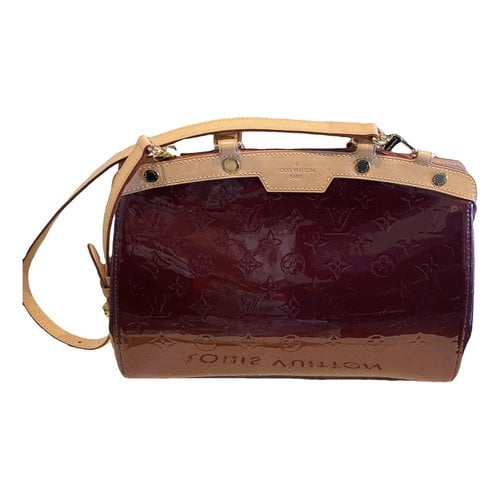Pre-owned Louis Vuitton Patent Leather Clutch Bag In Burgundy