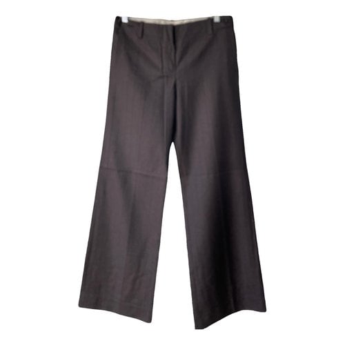 Pre-owned Chloé Wool Trousers In Brown