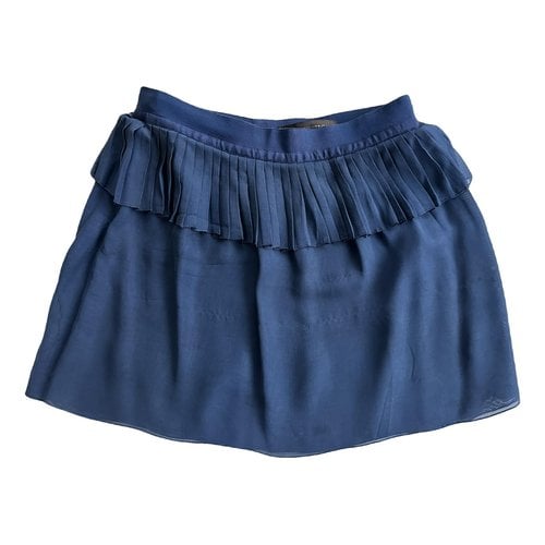 Pre-owned Louis Vuitton Silk Mini Skirt In Navy
