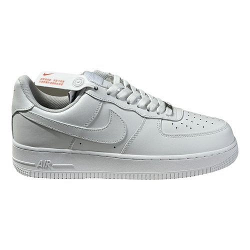 Pre-owned Nike Air Force 1 Leather Low Trainers In White