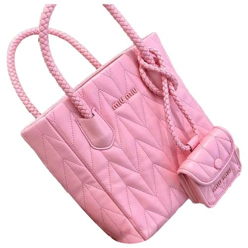Pre-owned Miu Miu Wool Handbag In Pink