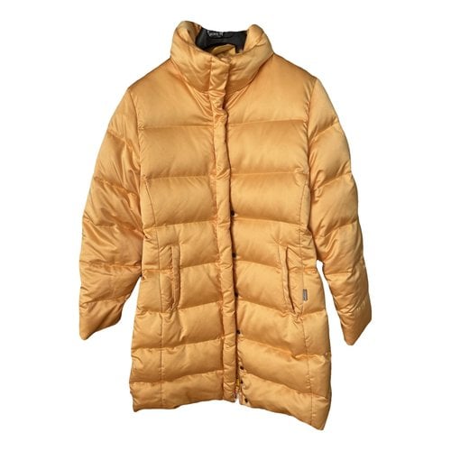 Pre-owned Moncler Silk Puffer In Yellow