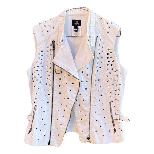Pre-owned Versace Cardi Coat In White