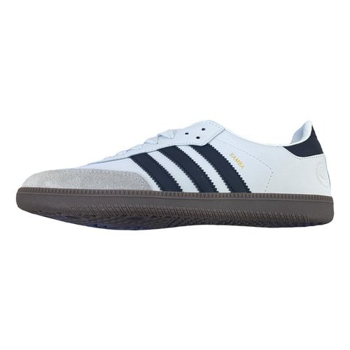 Pre-owned Adidas Originals Samba Leather Low Trainers In White