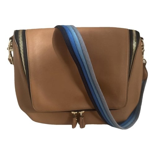 Pre-owned Anya Hindmarch Maxi Zip Leather Handbag In Camel
