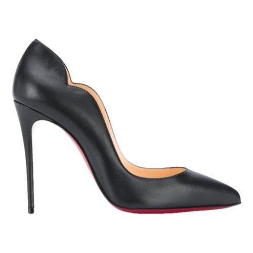 Pre-owned Christian Louboutin Hot Chick Leather Heels In Black