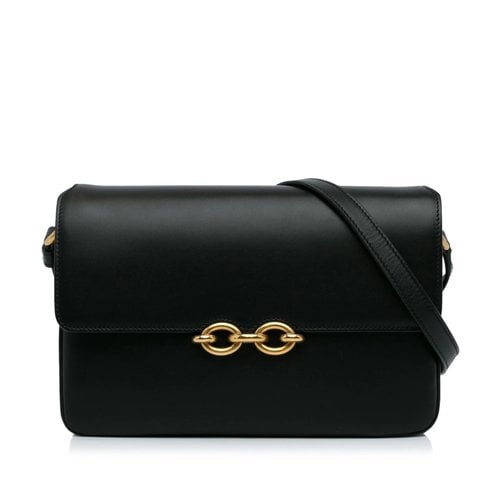 Pre-owned Saint Laurent Le Maillon Leather Crossbody Bag In Black