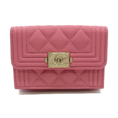 Pre-owned Chanel Leather Wallet In Pink