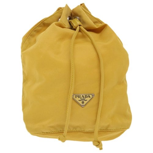 Pre-owned Prada Cloth Handbag In Yellow