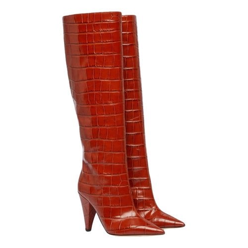 Pre-owned Lk Bennett Leather Boots In Red