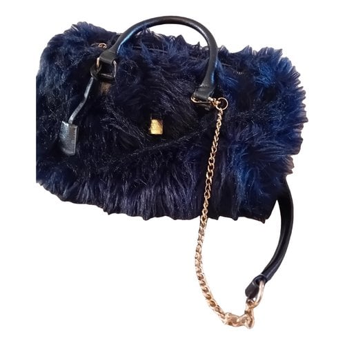 Pre-owned Pomikaki Faux Fur Handbag In Blue
