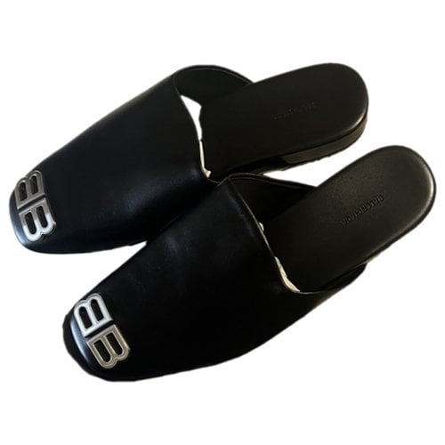 Pre-owned Balenciaga Leather Mules & Clogs In Black