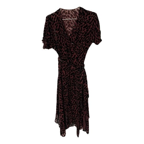Pre-owned Diane Von Furstenberg Velvet Mid-length Dress In Burgundy