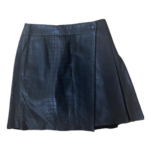 Pre-owned Rag & Bone Leather Mid-length Skirt In Black