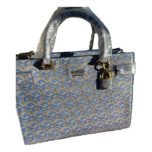 Pre-owned Guess Vegan Leather Handbag In Blue