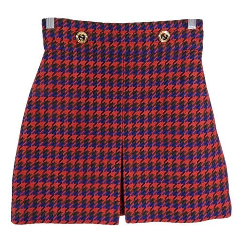 Pre-owned Gucci Tweed Mini Skirt In Red