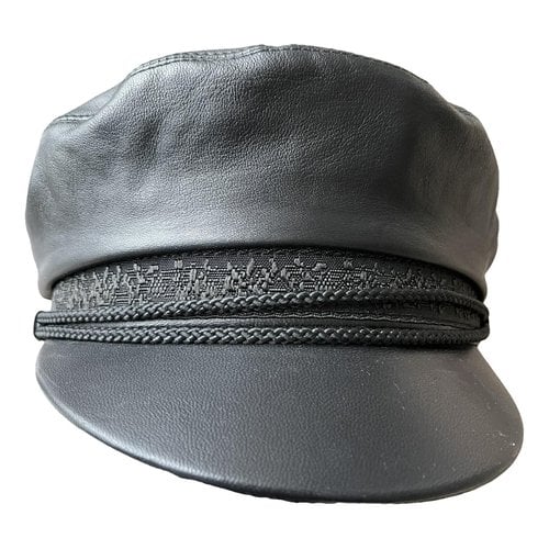 Pre-owned The Kooples Leather Cap In Black