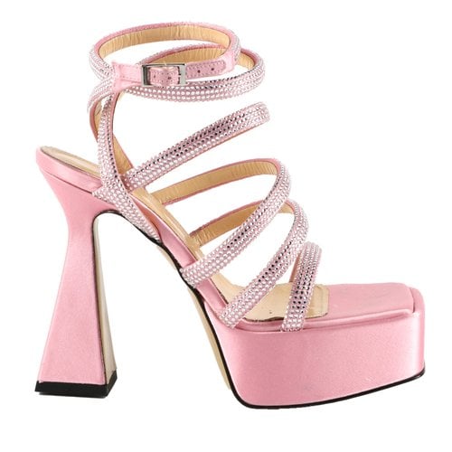 Pre-owned Mach & Mach Leather Sandal In Pink