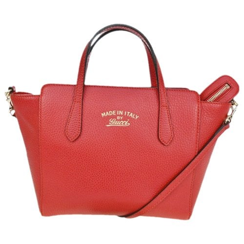 Pre-owned Gucci Swing Leather Handbag In Red