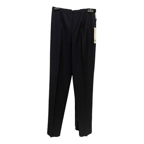 Pre-owned Marella Wool Straight Pants In Blue