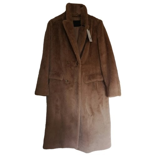 Pre-owned Tara Jarmon Faux Fur Coat In Camel