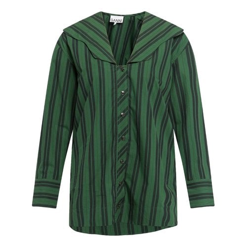 Pre-owned Ganni Shirt In Green