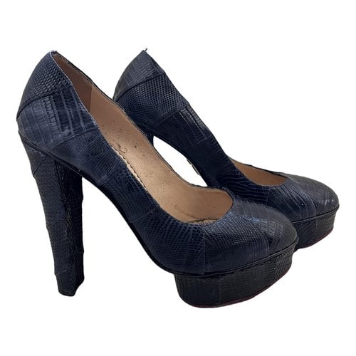 Pre-owned Charlotte Olympia Leather Heels In Blue