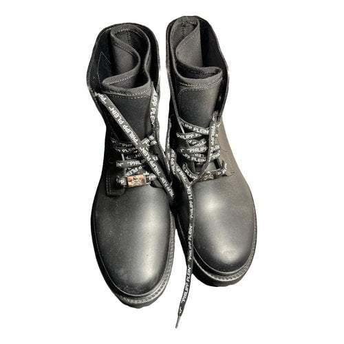 Pre-owned Philipp Plein Leather Boots In Black