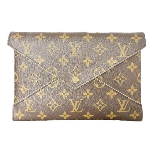 Pre-owned Louis Vuitton Kirigami Leather Clutch Bag In Brown