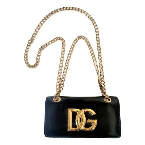 Pre-owned Dolce & Gabbana Patent Leather Handbag In Black