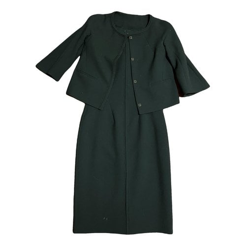 Pre-owned Max Mara Wool Mid-length Dress In Green