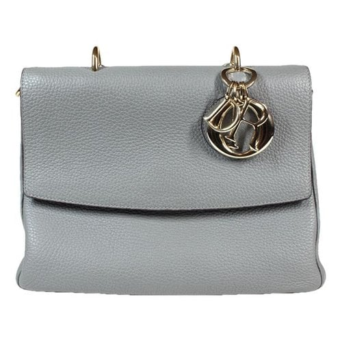 Pre-owned Dior Leather Handbag In Grey
