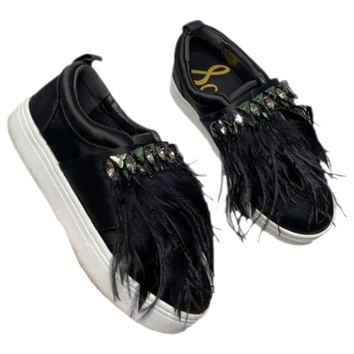 Pre-owned Sam Edelman Cloth Trainers In Black