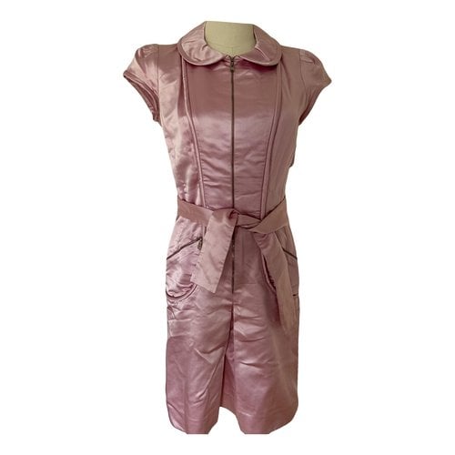 Pre-owned Louis Vuitton Silk Mid-length Dress In Pink