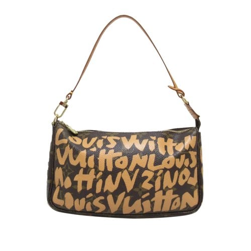 Pre-owned Louis Vuitton Pochette Accessoire Cloth Bag In Brown