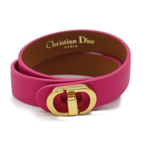 Pre-owned Dior Leather Bracelet In Pink