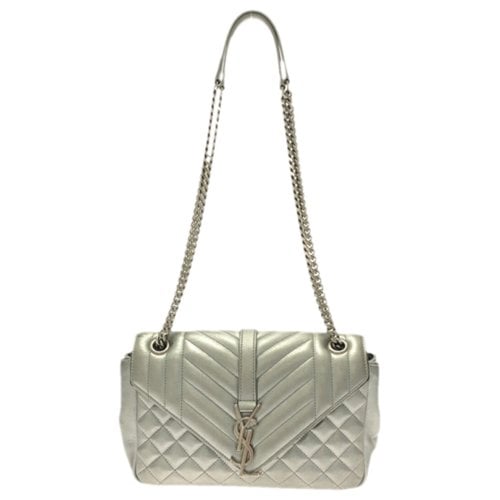 Pre-owned Saint Laurent Leather Handbag In Silver