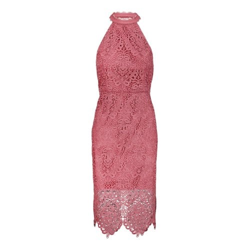 Pre-owned Forever New Lace Mid-length Dress In Pink