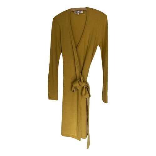 Pre-owned Diane Von Furstenberg Cashmere Mid-length Dress In Yellow