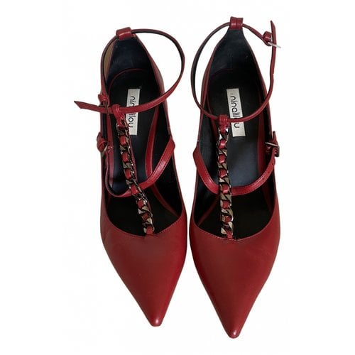 Pre-owned Ninalilou Leather Heels In Red