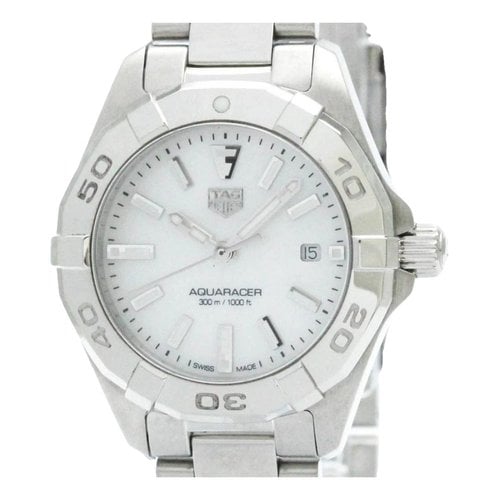 Pre-owned Tag Heuer Aquaracer Watch In White