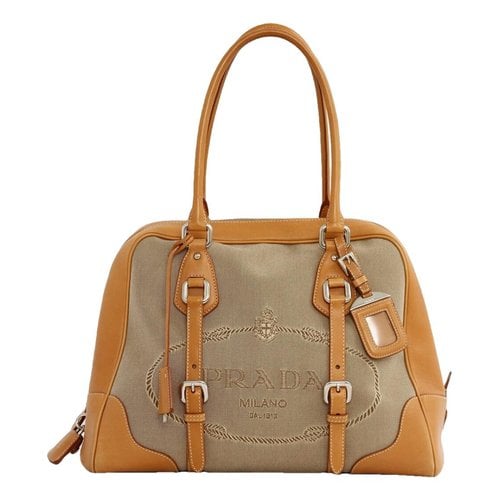 Pre-owned Prada Cloth Handbag In Brown