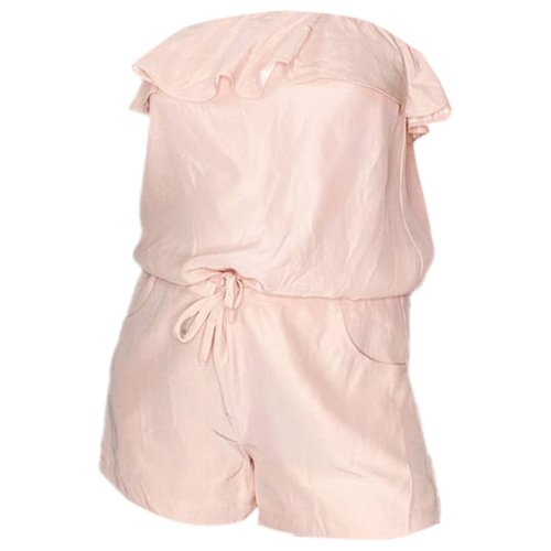 Pre-owned Amanda Uprichard Silk Jumpsuit In Pink