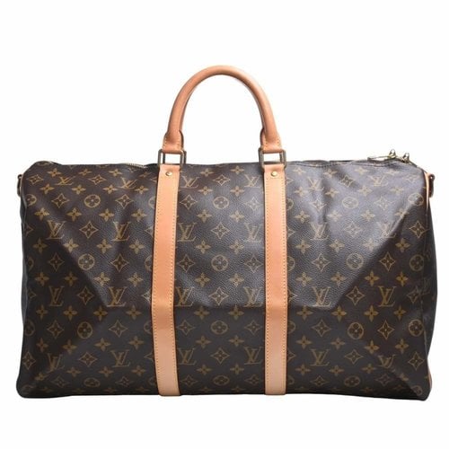 Pre-owned Louis Vuitton Keepall Cloth Travel Bag In Brown