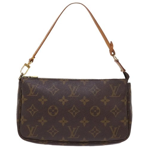Pre-owned Louis Vuitton Pochette Accessoire Cloth Clutch Bag In Brown